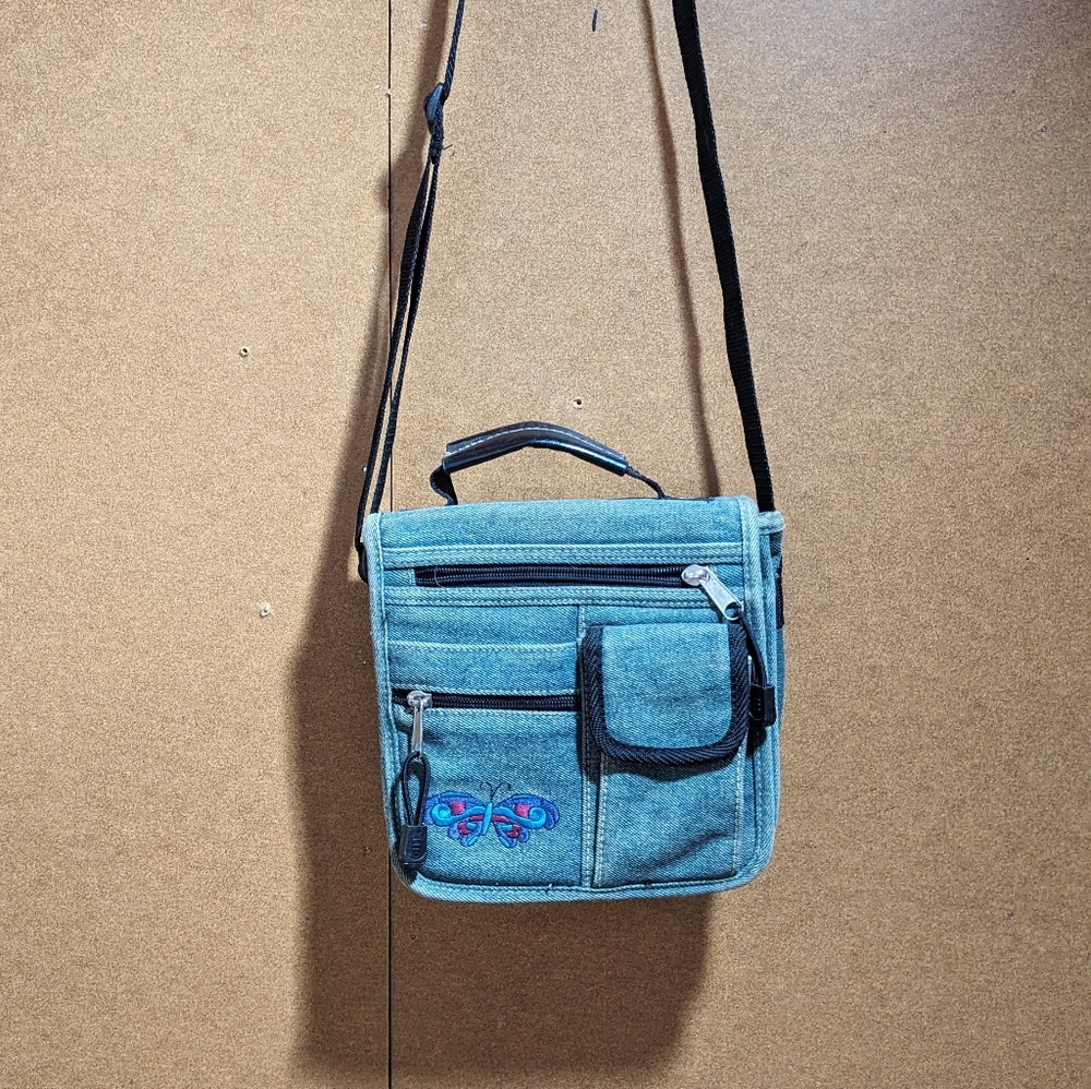 Denim Butterfly Purse